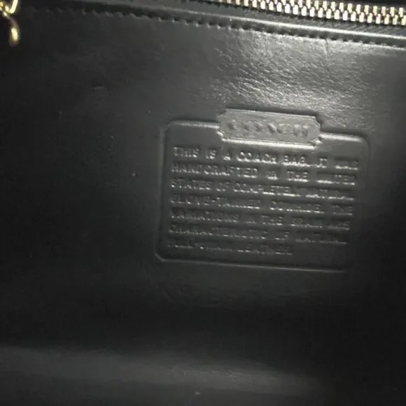 Vintage Coach Black Leather Regina 9985 Top Handle Bag